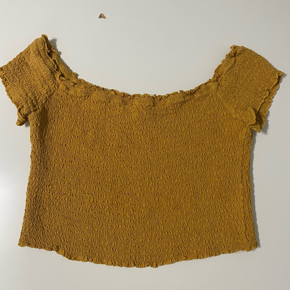 Abercrombie and Fitch, off the shoulder yellow top